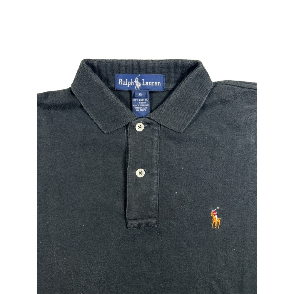 Polo Ralph Lauren Mens Small Black Classic Fit Short Sleeve Pony Logo Polo Shirt